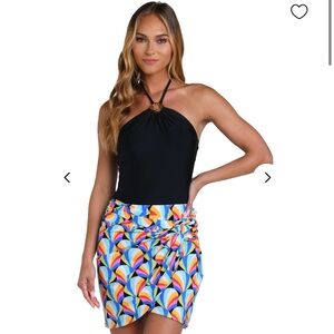 Sunshine 79 Hang Loose Short Faux Wrap Skirt - XL. NWT!